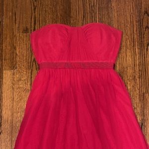 Red strapless Bridesmaids dress